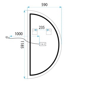 Oglindă LED Moon cu forma semicirculara 120x60 cm - Img 9