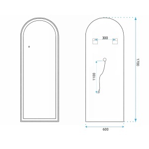 Oglindă LED Orbit 60x170cm White - Img 2
