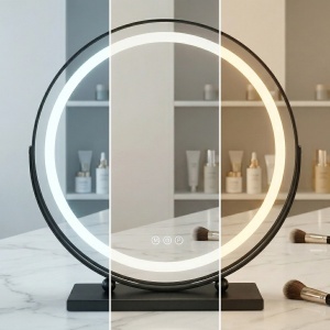 Oglindă LED rotunda pentru Make-Up, Black 50 cm - Img 8