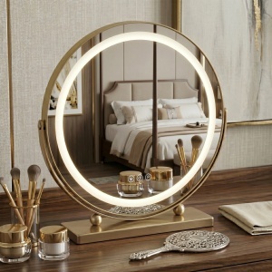 Oglindă LED rotunda, pentru make-up L.Gold 40 cm