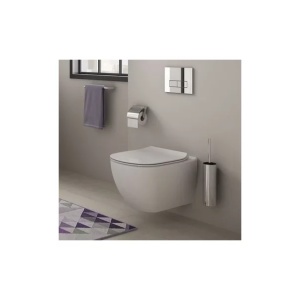 Pachet vas wc suspendat Ideal Standard Tesi, capac softclose si set dus igiena intima negru cu baterie incastrata Rea Loop - Img 3