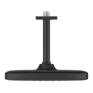 Palarie si brat de dus negru mat Grohe Tempesta 250 Cube patrata montaj tavan
