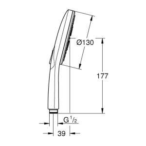 Para de dus Grohe Rainshower SmartActive 3 functii antracit periat Hard Graphite - Img 7