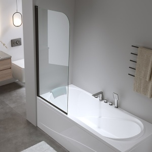 Paravan cada PRO1, 70X140 cm, Culoare Negru, Sticla Securizata 6 mm - Img 7