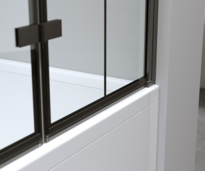 Paravan de cada PR06, Dimensiune 100x140cm, Sticla securizata 6mm, Culoare Negru - Img 5