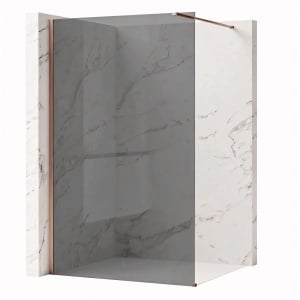 Paravan de dus Rea Flexi Grey / Brush Copper 100