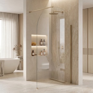 Paravan de dus Rea Heaven Brush Gold 90 - Img 3