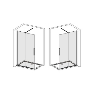 Paravan de dus tip Walk-in Odea Black, Dimensiuni la Alegere, Sticla Securizata 8mm - Img 9
