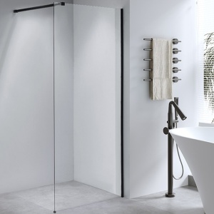 Pere de dus Walk-in Pro SH07E, rame negre, 110 cm, grosime sticla 8mm - Img 3