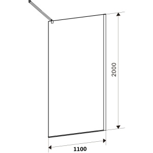 Perete de dus Walk-In SH05E, Dimensiune 110cm, Sticla securizata 8mm, Culoare Negru - Img 4