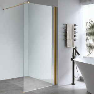 Perete de dus Walk-in SH07E, Dimensiune 110cm, Sticla securizata 8mm, Culoare Auriu - Img 19