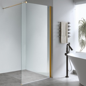 Perete de dus Walk-in SH07F, Dimensiune 120cm, Sticla securizata 8mm, Culoare Auriu - Img 16
