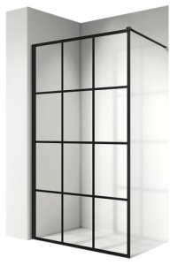 Perete de dus walk in Veldman Montreal negru mat 70 x 195 cm, sticla 8 mm - Img 6