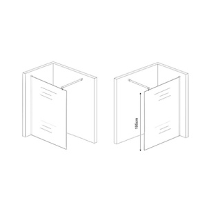Perete de dus walk-in Veldman Vigo nichel periat, 8 mm, 120 cm - Img 5