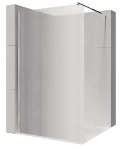 Perete dus Walk-In, PRO MALTA Ondulat, sticla securizata 8 mm, dimensiuni la alegere, inaltime 195 cm - Img 1