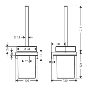 Perie WC Hansgrohe , Culoare Bronz Periat - Img 2