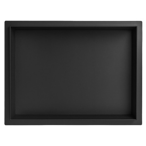 Raft de baie incastrat, negru mat, Uno Black, 45 x 30 x 7 cm