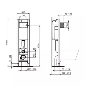 Rezervor wc incastrat Ideal Standard ProSys Eco M cu cadru metalic - Img 4