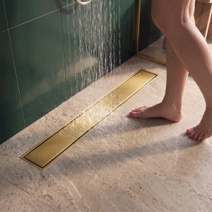 Rigola de dus DL01 Fix auriu 50 cm gratar 2 in 1 sifon 52 mm - Img 5