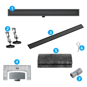 Rigola de dus liniara cu sifon fix si randament ridicat DL01 100 cm – negru - Img 21