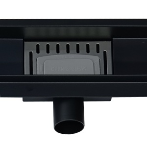 Rigola de duș liniară cu sifon fix și randament ridicat Omega DL01 70 cm – Negru - Img 16