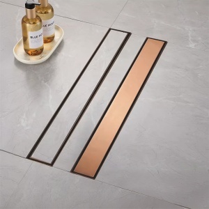 Rigola de dus liniara Rea Neox cupru periat 50 cm - Img 2