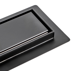 Rigola pentru dus din inox cu sifon fix si randament ridicat DL01 60 cm – Negru