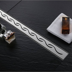 Rigola scurgere dus, REA WAVE Chrome, dimensiuni intre 90,100 cm, completa, inox inoxidabil - Img 1