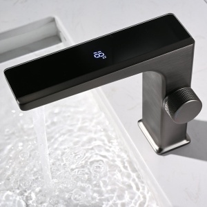 Robinet pentru lavoar FAPTER, Afisaj LCD, Culoare Negru/Gri - Img 6