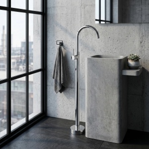 Robinet pentru lavoar freestanding Rea Lungo Chrome - Img 3
