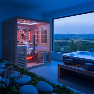 Sauna combinata cu infrarosu si finlandeza cu soba Harvia 3.8kW, Helsi pentru 4 persoane - Img 8