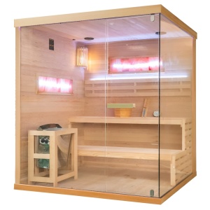Sauna finlandeza cu temperatura inalta Harvia 6kW, 180 x 156 cm pentru 4-5 persoane - Img 2