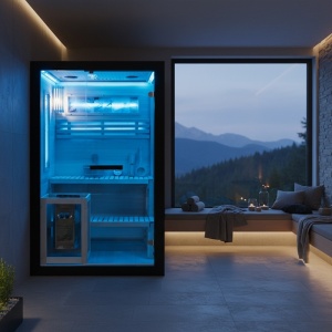 Sauna finlandeza cu temperatura inalta si soba Harvia 3.5kW 120 x 120 cm pentru 2 persoane - Img 10