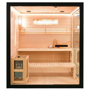 Sauna finlandeza cu temperatura inalta si soba HARVIA 6KW pentru 4 persoane Forsa 180 x 160 cm - Img 21