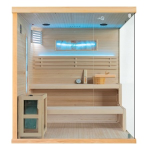 Sauna finlandeza cu temperatura inalta si soba Harvia 8kW pentru 4 persoane EP4S stanga 180 x 160 cm - Img 5