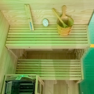 Sauna finlandeza neagra cu temperatura inalta Harvia 4.5kW, 140 x 150 cm pentru 3-4 persoane - Img 10