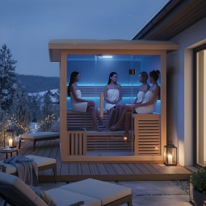 Sauna finlandeza pentru gradina cu soba Asker pentru 4-6 persoane, 180 x 180 cm - Img 10