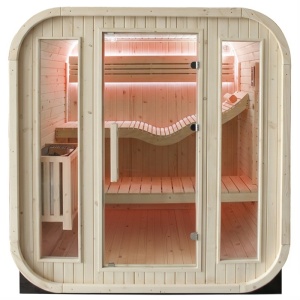 Sauna finlandeza pentru gradina cu soba Molde pentru 2-4 persoane, 180 x 200 cm - Img 21