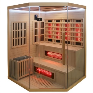 Sauna uscata combinata infrarosu cu soba Harvia 6 kW 150 x 150 cm pentru 4-5persoane
