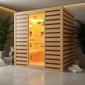 Sauna uscata cu infrarosu la temperatura joasa, Tromso, 180 x 150 cm, 230V, pentru 4-5 persoane - Img 11