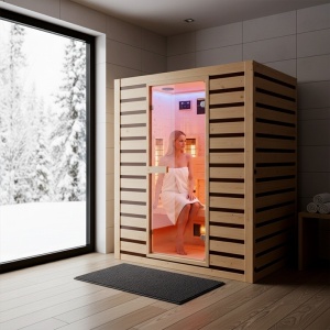 Sauna uscata cu infrarosu la temperatura joasa Tromso3 153 x 110 cm pentru 3-4 persoane - Img 4
