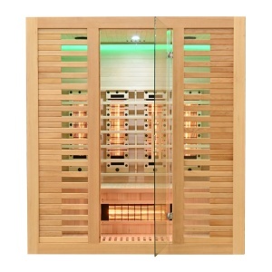 Sauna uscata cu infrarosu si cu pietre sarate pentru 4 persoane C4ST 175 x 140 cm - Img 5