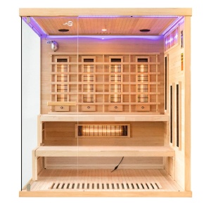 Sauna uscata cu infrarosu si piatra sarata pentru 4 persoane EP4RS dreapta 175 x 140 cm - Img 3
