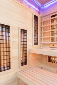 Sauna uscata cu infrarosu si terapie cromatica pentru 2 persoane EP2RS stanga 120 x 120 cm - Img 11