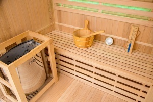 Sauna uscata cu soba Harvia 3.5kW pentru 3 persoane EA3 150 x 120 x 190 cm - Img 12
