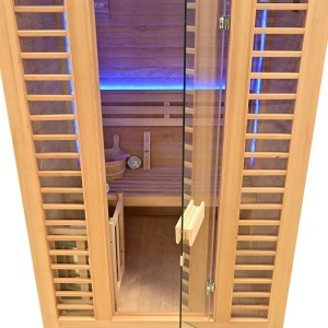 Saună uscată finlandeza MO-EL3S cu soba HARVIA 4,5 kW, 150 x 120 x 190 cm pentru 3 persoane - Img 7