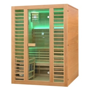 Saună uscată finlandeza MO-EL3S XL cu aragaz HARVIA 6 kW, 150 x 150 x 200 cm pentru 3 persoane - Img 3