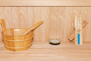 Sauna uscata finlandeza pentru 3 persoane cu soba Harvia 4.5 kW si piatra sarata EA3S XL 150 x 150 x 200 cm - Img 8