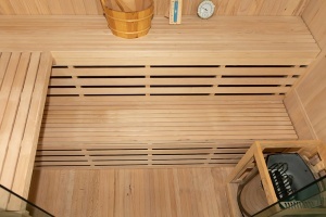 Saună uscată MO-EA4S XL cu soba Harvia 8 KW, piatră de sare și izolație de perete 200 x 180 x 200 cm - Img 17