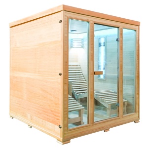 Saună uscată MO-EL5S-L cu aragaz Harvia 8 kW, șezlonguri, piatră de sare și izolație 180 x 180 x 190 cm - Img 11